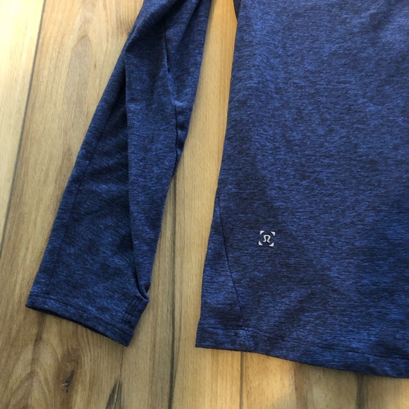 Lululemon Surge Warm Long Sleeve in Heathered Cerulean Blue / Black XL - Picture 7 of 9